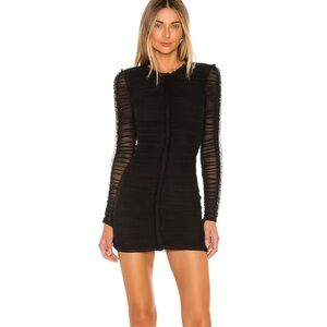NBD Black Sheer Long Sleeve Dress